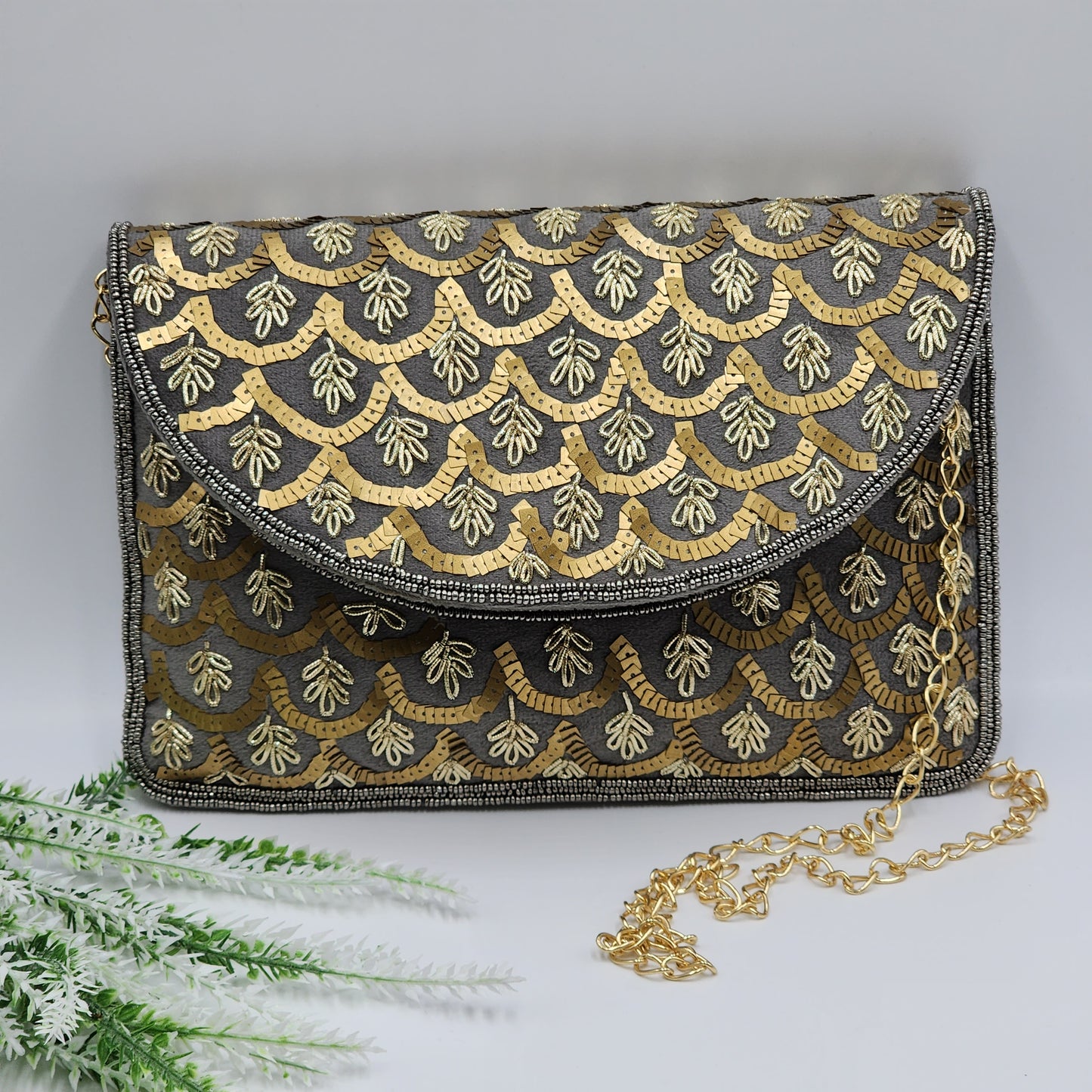 Grey/Gold Purse