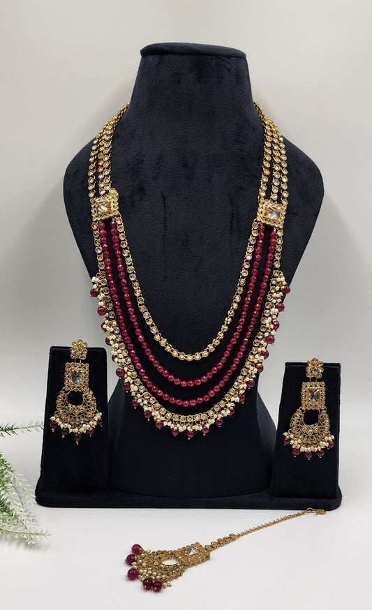 Maya 4 Layers Long Necklace Set